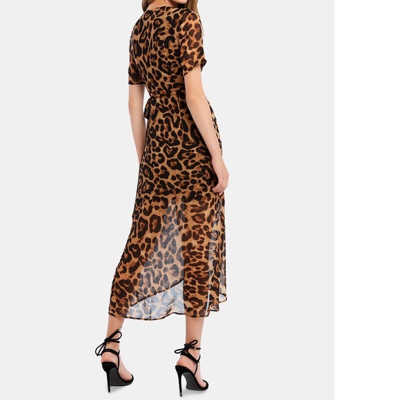 Bardot Leopard Print Wrap Dress Sz:10 (Large) - Picture 4 of 12